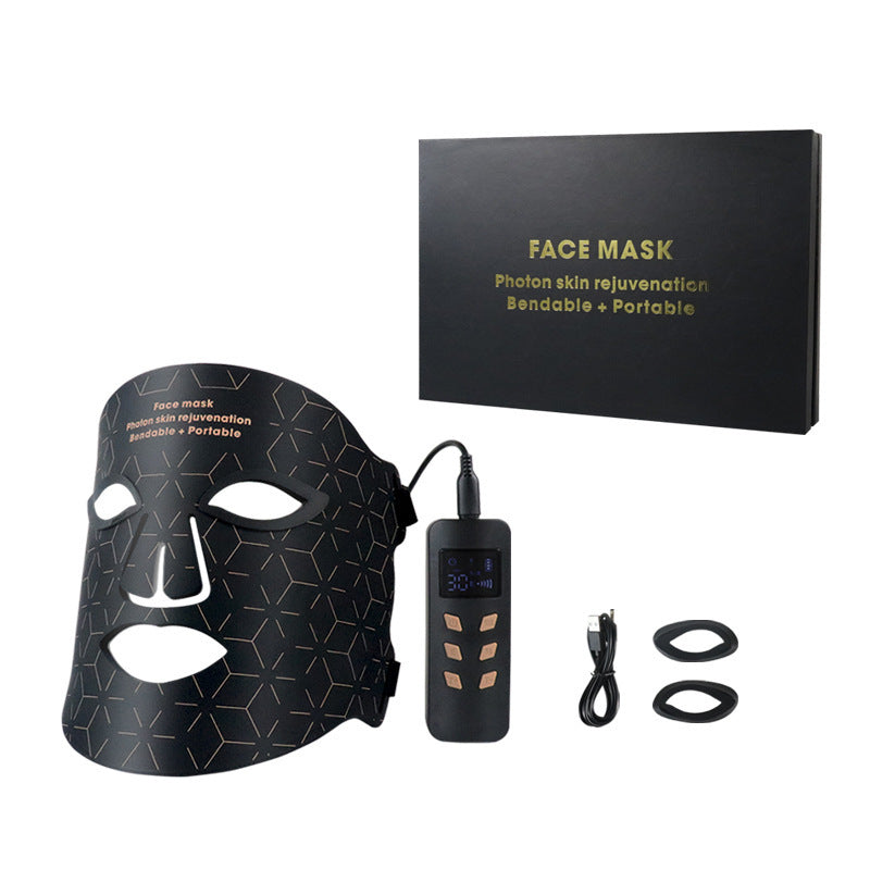 LED Silicone Mask Facial Neck Red Blue Light Household Skin Rejuvenation Mask CJ Dropshipping