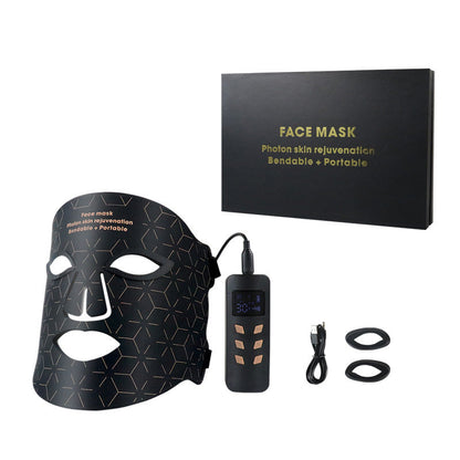 LED Silicone Mask Facial Neck Red Blue Light Household Skin Rejuvenation Mask CJ Dropshipping